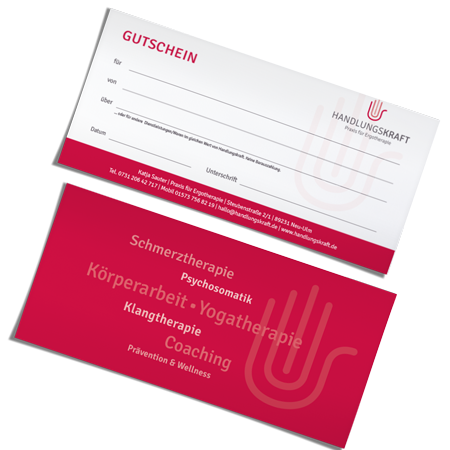 Gutschein-Mockup für Massagen und Ergotherapie