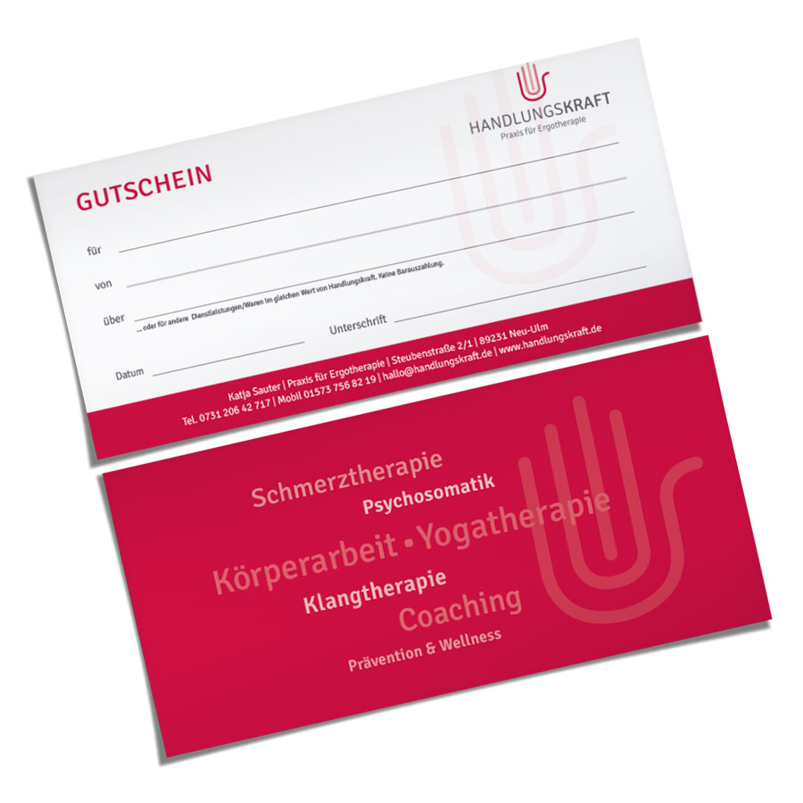 Gutschein-Mockup für Massagen und Ergotherapie